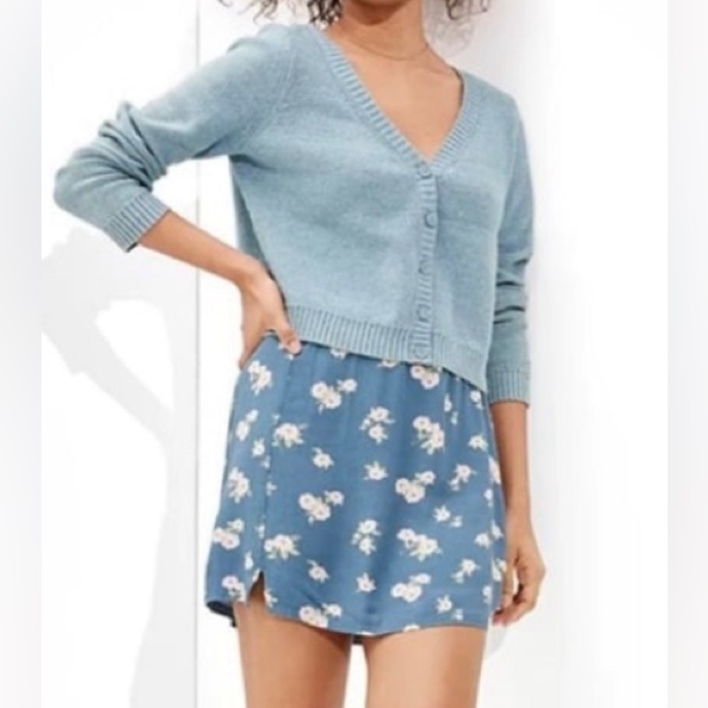 American Eagle Womens Blue floral mini skirt